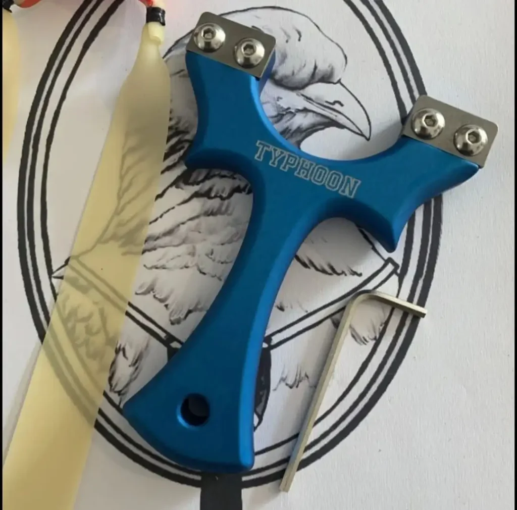 Typhoon Slingshot 95mm Anodized Aluminium Frame – 25mm Fork Tips – Professional Hunting & Target Slingshot